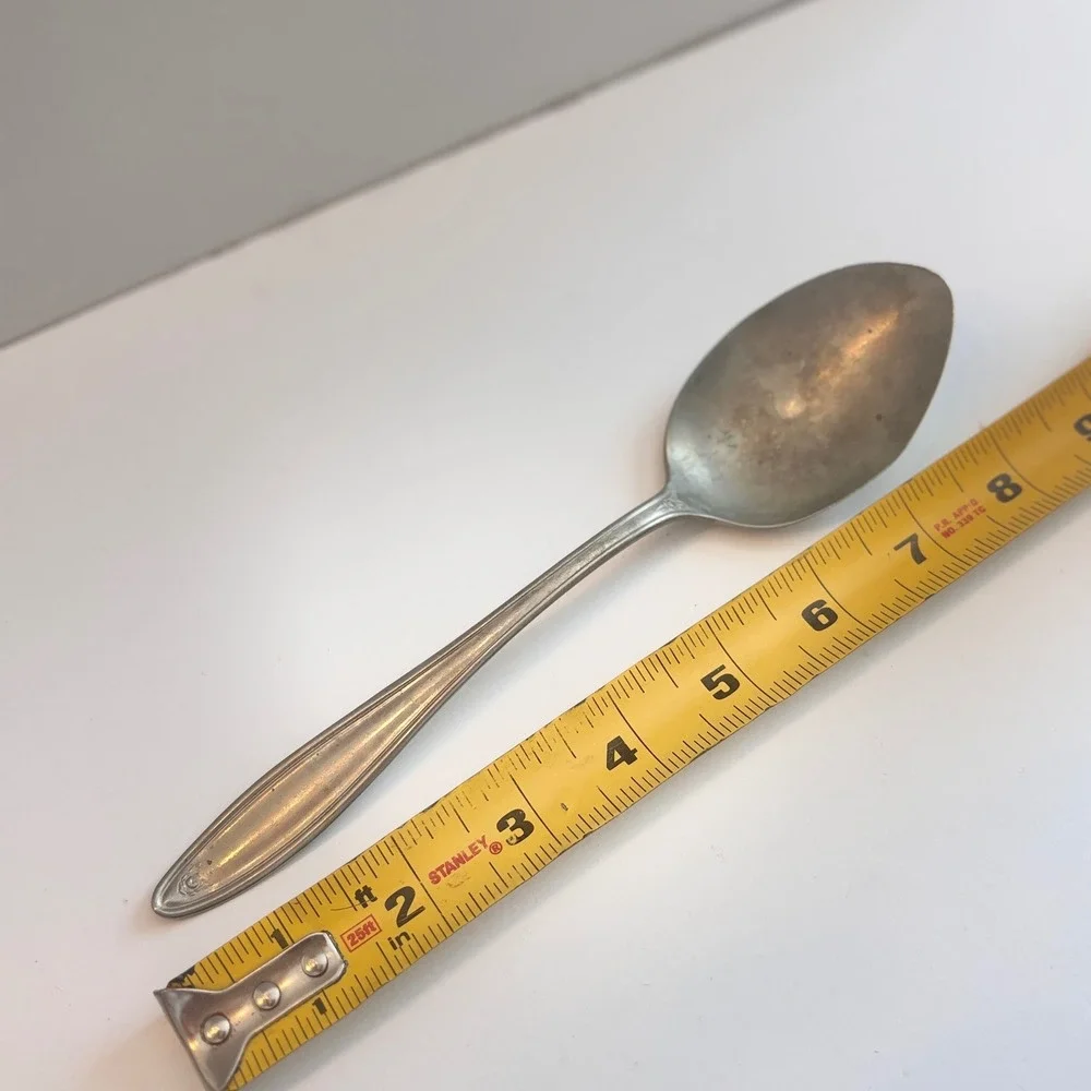 Alaska Silver Plated Spoon Vintage Etched Design Dining Utensil 8
